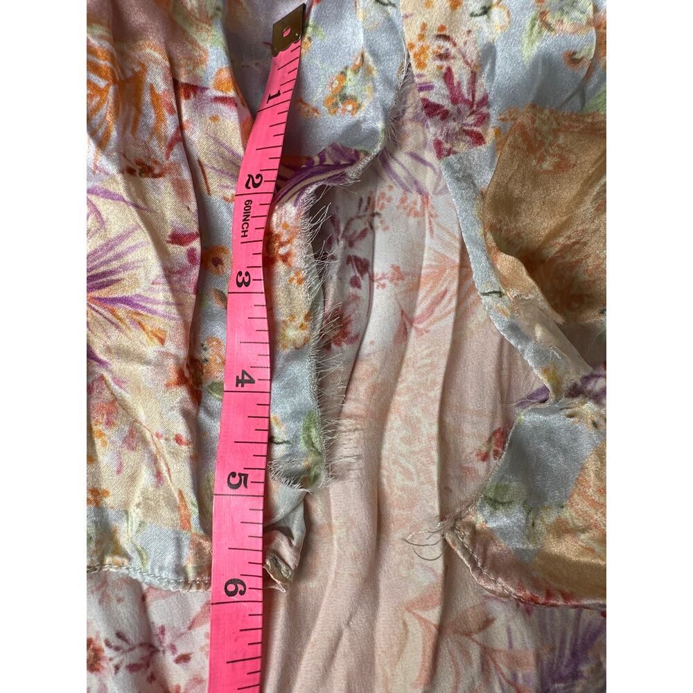 AMUR Kallia Jumpsuit 100% Silk Floral Patchwork Strapless Wide Leg Multicolor 6 - Picture 9 of 10
